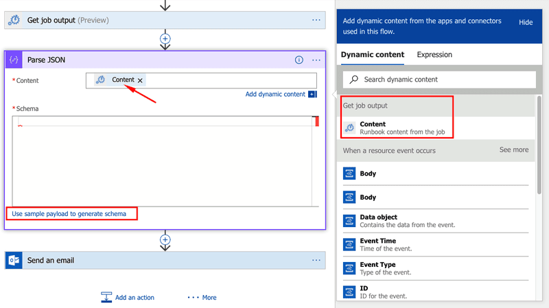 Logic Apps Parse JSON action