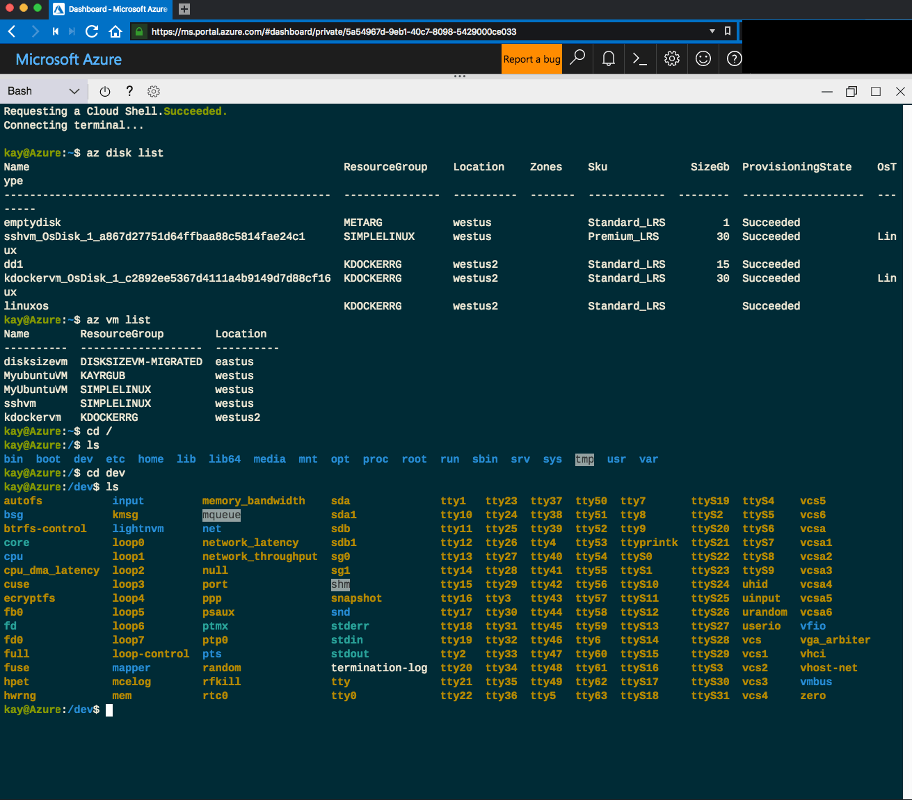 Azure Cloud Shell with Solarized Dark