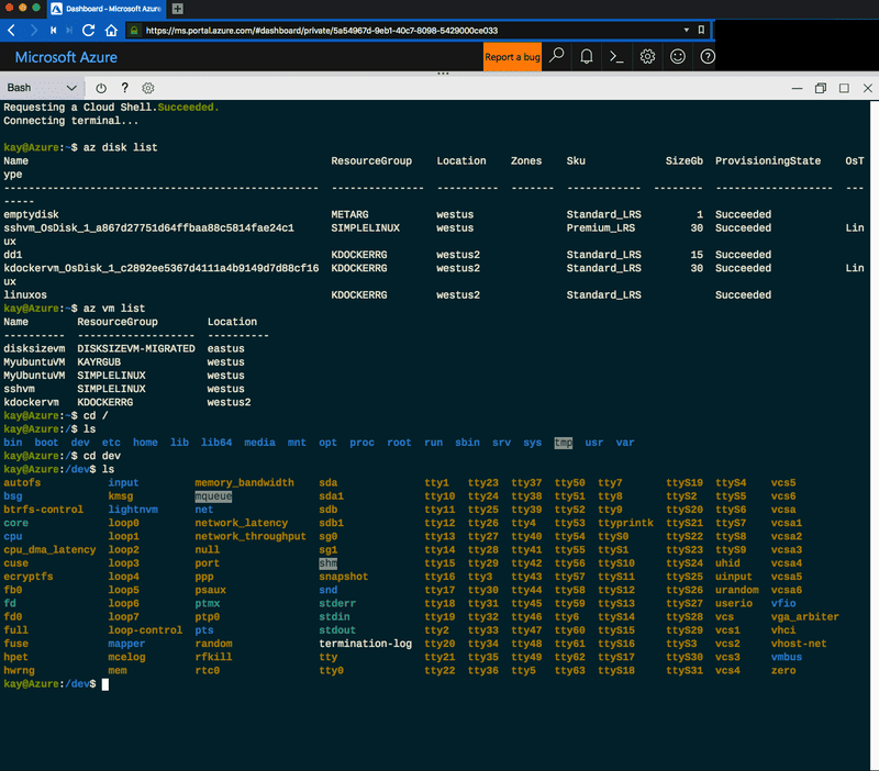 Azure Cloud Shell with Solarized Dark