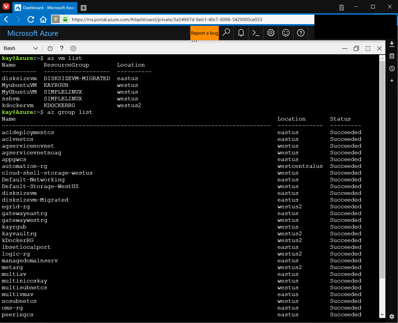 Azure Cloud Shell in Windows