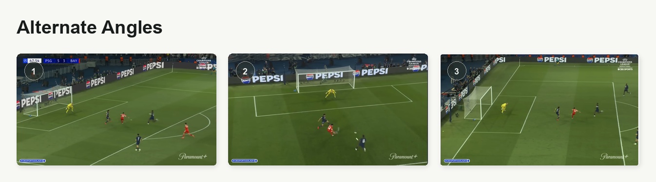 Alternate angles of the PSG vs Bayern goal